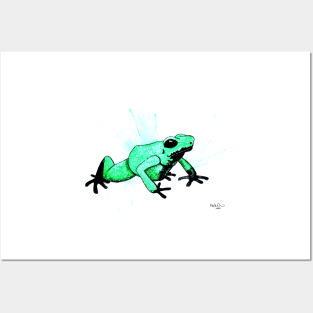 Dendorbates Terribilis "Mint" Dart Frog Watercolor Posters and Art